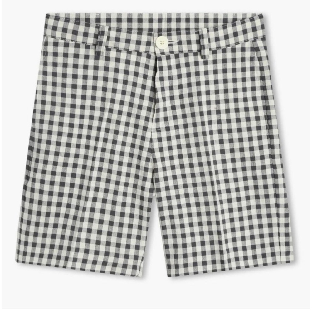 Kenzo‎ Kids Logo Tag Gingham Check-Print Shorts Boys Size 5A/108 Black & White